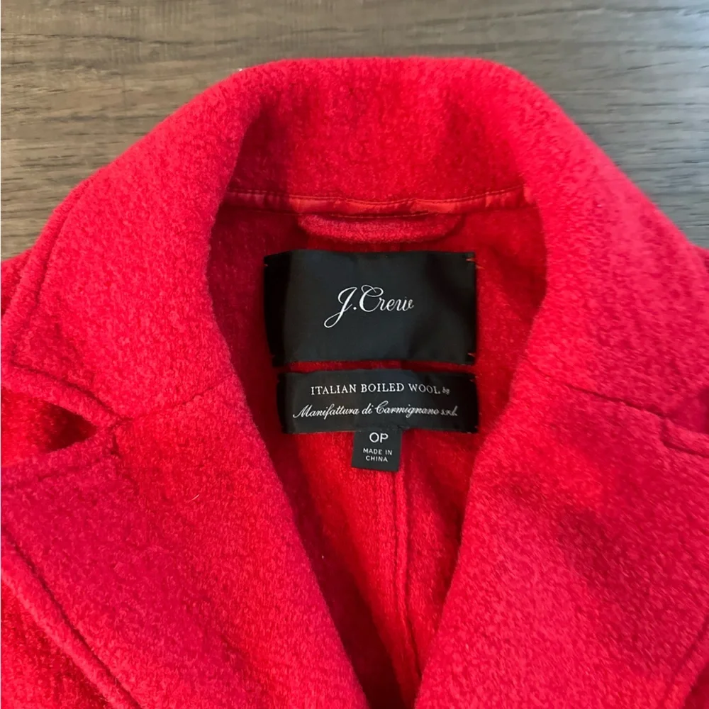 J Crew Boiled Wool Daphne Topcoat red size 0